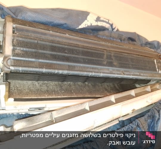 יחידת מזגן פתוחה עם סליל קירור חשוף